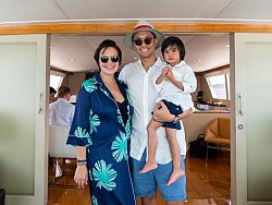 Left
to right: Tata Young, Chatadul “Mor” Seenapongpipit and Ray enjoying the cruise
to The Surin on-board MY Nymphea.