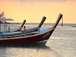 Treaditional Thai long tail boat