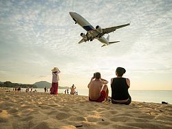 Plane spotting has become a popular activity at Mai Khao Beach