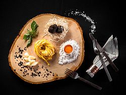 Fettuccine with black truffle by Chef Alberto