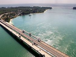 Sarasin Bridge connects the Phang Nga mainland with Phuket Island 
