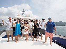 Guests enjoying the cruise along Phuket’s west coast to The Surin Phuket,onboard MY Northern Sun