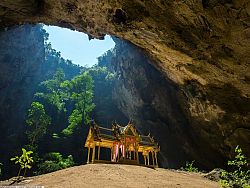 The \'throne\' at Phraya Nakhon Cave, an historic site built during King Rama V\'s (King Chulalongkorn) reign