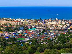 Hua Hin with the Gulf of Thailand in the background