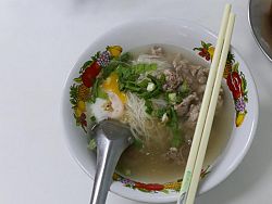 Mee sua soup are typical breakfast dishes in Phuket.