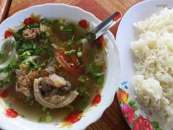 Beef soup is a spicy local favourite