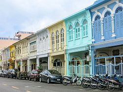 The colourful Sino-Portuguese architecture of Dibuk Road in Phuket