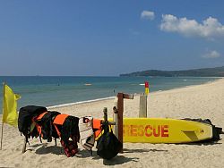 A typical lifeguard station on one of Phuket’s west coast beaches.