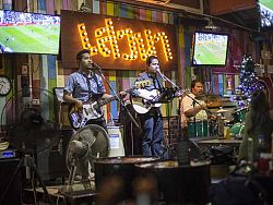 \'Saywana\' or \'Chit chat\' restaurant and bar with live music and sports on the TVs.