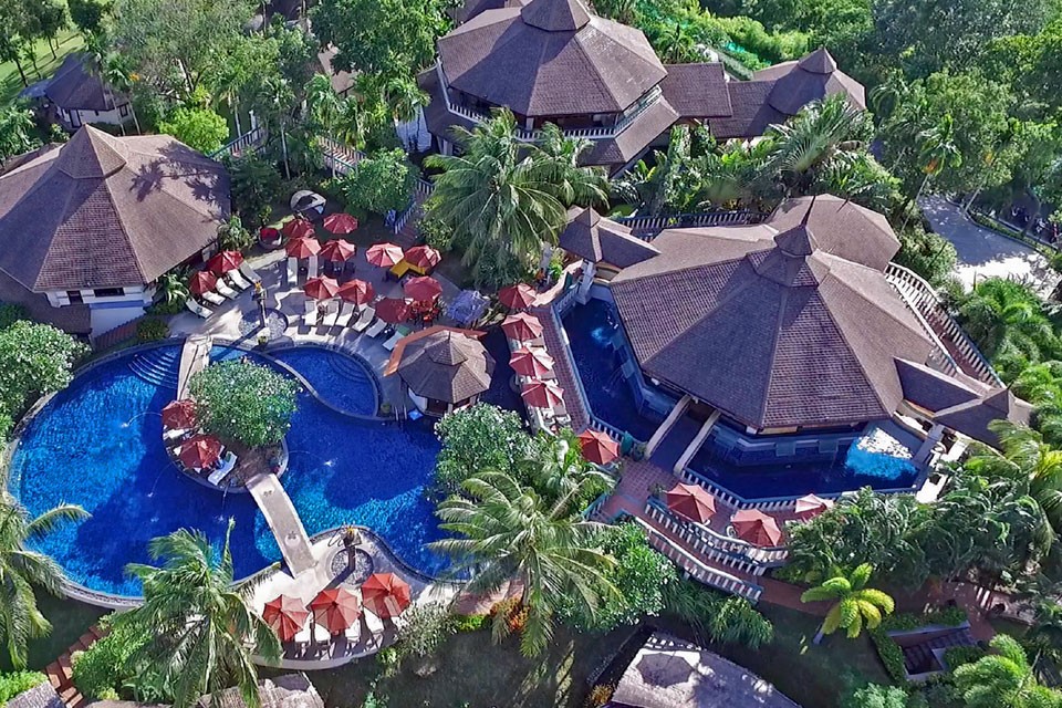 Aerial view of the pool