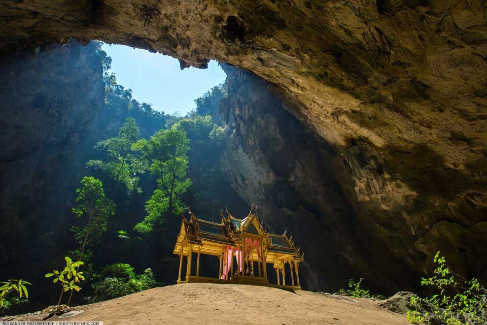 The \'throne\' at Phraya Nakhon Cave, an historic site built during King Rama V\'s (King Chulalongkorn) reign