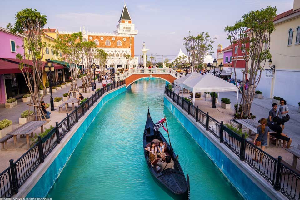 The Venezia: an attraction destination with themed shopping Venice style