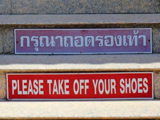 Thais don't wear shoes indoors