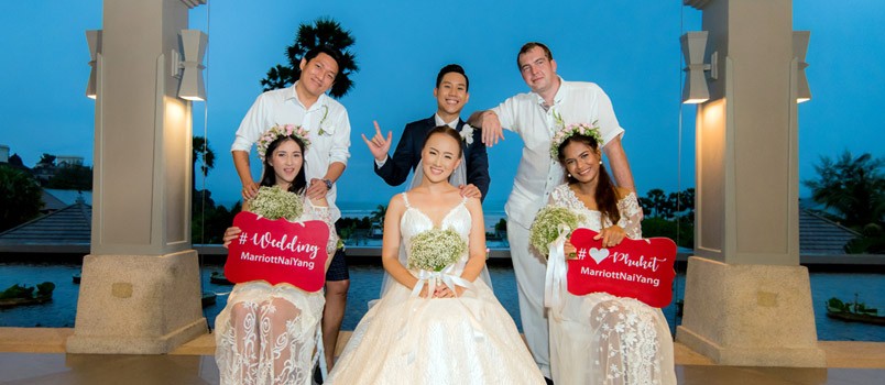 Phuket Marriott Resort and Spa, Nai Yang Beach Hosts Three Ceremonies for Winners of “Dream Wedding” Contest.