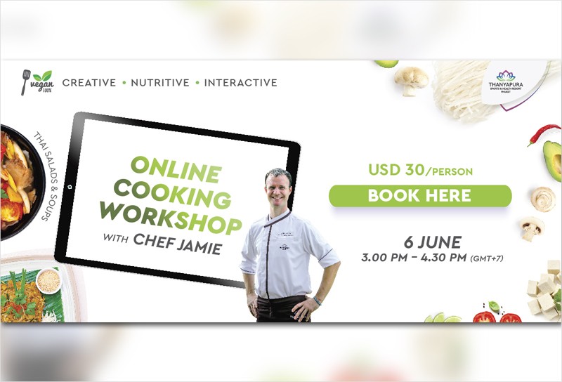 Online cooking working with Chef Jamie