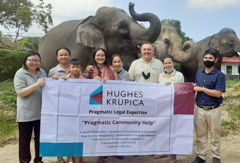 Hughes Krupica community CSR visit to Phuket Eco Elephant Park